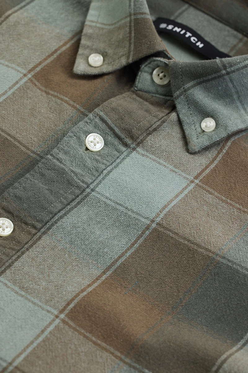 سنيتش Green Checks Button Down Shirt